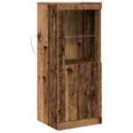 vidaXL Komoda s LED osvetlením Staré drevo 41x37x100 cm – Obrázok 2