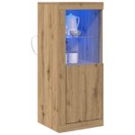 vidaXL LED komoda Hnedá 41 x 37 x 100 cm Kompozitné drevo – Obrázok 3
