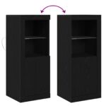 vidaXL Zásuvka s LED svetlami Čierny dub 41x37x100 cm – Obrázok 12