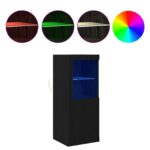 vidaXL Zásuvka s LED svetlami Čierny dub 41x37x100 cm – Obrázok 4