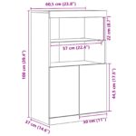 vidaXL LED komoda Hnedá 60 x 37 x 100 cm Kompozitné drevo – Obrázok 12