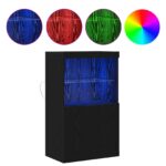 vidaXL Komoda s LED svetlami Čierny dub 60x37x100 cm – Obrázok 4