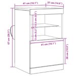 vidaXL Komoda s LED osvetlením Staré drevo 41x37x67 cm – Obrázok 13