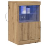 vidaXL LED komoda Remeselný dub 41 x 37 x 67 cm Kompozitné drevo – Obrázok 3