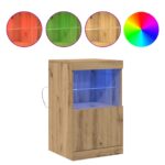 vidaXL LED komoda Remeselný dub 41 x 37 x 67 cm Kompozitné drevo – Obrázok 4
