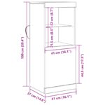 vidaXL Komoda s LED osvetlením, staré drevo 41x37x100 cm – Obrázok 13