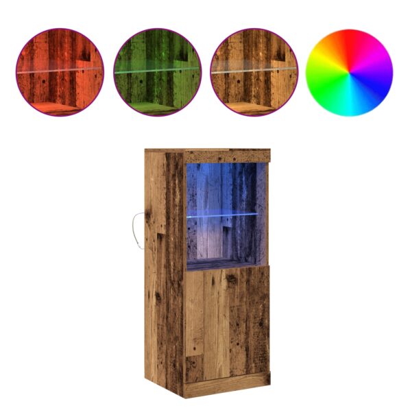 863039_4.jpg vidaXL Komoda s LED osvetlením, staré drevo 41x37x100 cm – Obrázok 4