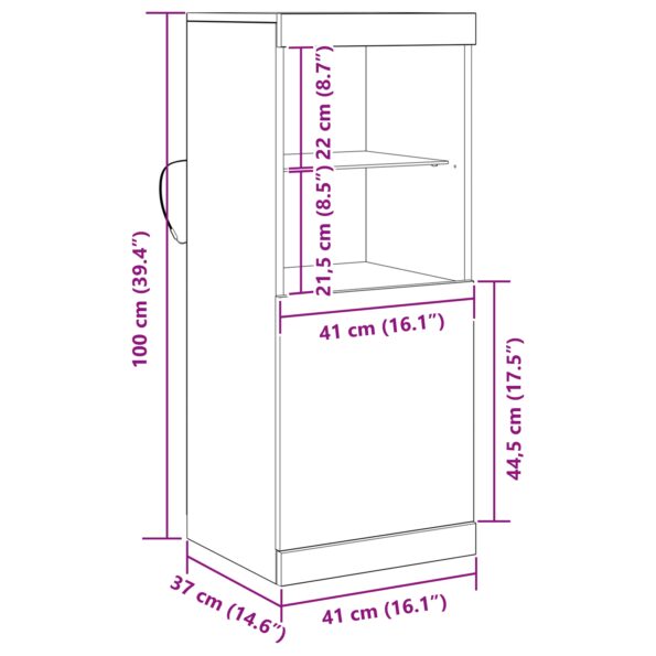 vidaXL Komoda s LED svetlami Čierny dub 41x37x100 cm – Obrázok 13