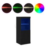 vidaXL Komoda s LED svetlami Čierny dub 41x37x100 cm – Obrázok 4