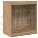 vidaXL LED komoda Remeselný dub 60,5 x 37 x 67 cm Kompozitné drevo – Obrázok 2