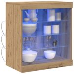vidaXL LED komoda Remeselný dub 60,5 x 37 x 67 cm Kompozitné drevo – Obrázok 3