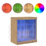 vidaXL LED komoda Remeselný dub 60,5 x 37 x 67 cm Kompozitné drevo – Obrázok 4
