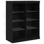 vidaXL Komoda s LED osvetlením čierny dub 41x37x100 cm – Obrázok 2