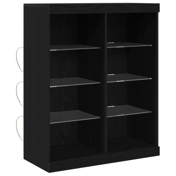863050_2.jpg vidaXL Komoda s LED osvetlením čierny dub 41x37x100 cm – Obrázok 2