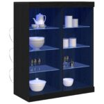 vidaXL Komoda s LED osvetlením čierny dub 41x37x100 cm – Obrázok 3