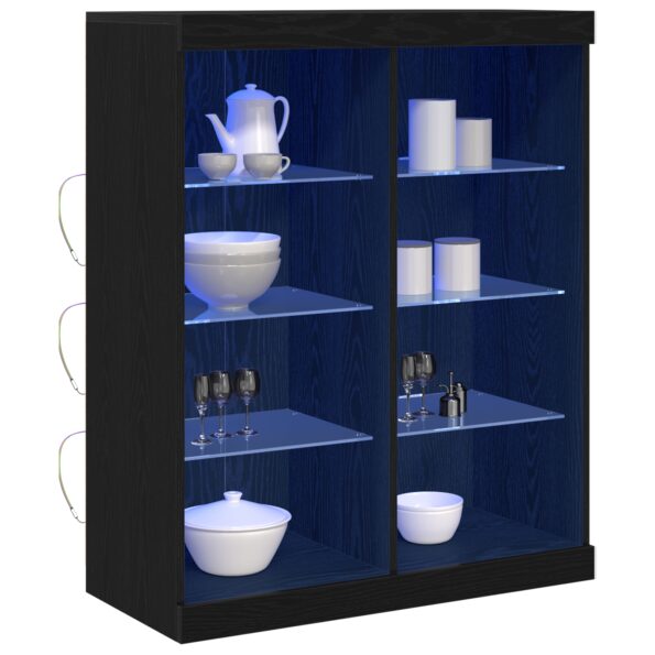863050_3.jpg vidaXL Komoda s LED osvetlením čierny dub 41x37x100 cm – Obrázok 3