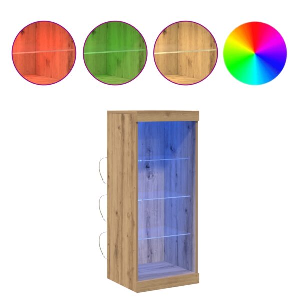 vidaXL Komoda s LED osvetlením, umelý dub, 41x37x100 cm – Obrázok 4