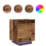 vidaXL Nočný stolík Staré drevo 45 x 40 x 55 cm Kompozitné drevo – Obrázok 4