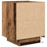 vidaXL Nočné stolíky s LED svetlami 2 ks Staré drevo 45x40x55 cm – Obrázok 10