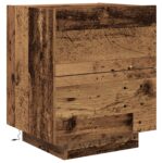 vidaXL Nočné stolíky s LED svetlami 2 ks Staré drevo 45x40x55 cm – Obrázok 7