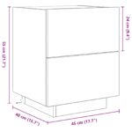 vidaXL Nočný stolík s LED svetlami, Artisan Dub, 45x40x55 cm – Obrázok 12