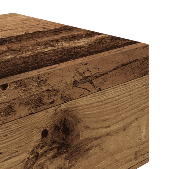 vidaXL nočný stolík s LED svetlami staré drevo 100x36x49 cm – Obrázok 11