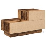 vidaXL nočný stolík s LED svetlami staré drevo 100x36x49 cm – Obrázok 8