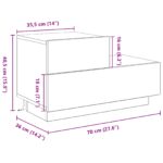 vidaXL Nočný stolík s LED osvetlením Čierny Dub 100x36x49 cm – Obrázok 12