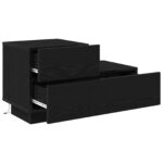 vidaXL Nočný stolík s LED osvetlením Čierny Dub 100x36x49 cm – Obrázok 5