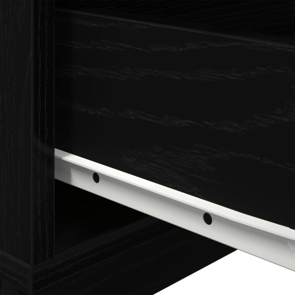 vidaXL Nočný stolík s LED osvetlením Čierny Dub 100x36x49 cm – Obrázok 9