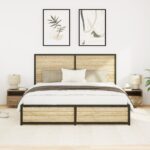 vidaXL Nočné stolíky s LED svetlami 2 ks Artisan dub 40x39x37 cm – Obrázok 5