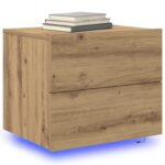 vidaXL Nočný stolík Remeselný dub 50 x 39 x 41 cm Kompozitné drevo – Obrázok 3
