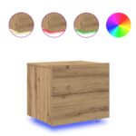 vidaXL Nočný stolík Remeselný dub 50 x 39 x 41 cm Kompozitné drevo – Obrázok 4