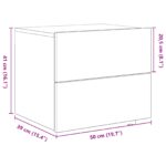 vidaXL Nočný stolík s LED nástenným osvetlením Čierny dub 50x39x41 cm – Obrázok 13