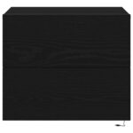 vidaXL Nočný stolík s LED nástenným osvetlením Čierny dub 50x39x41 cm – Obrázok 6