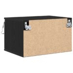 vidaXL Nočné stolíky s LED svetlami 2 ks Nástenné čierne dubové – Obrázok 10