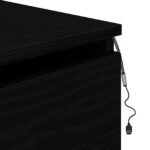 vidaXL Nočné stolíky s LED svetlami 2 ks Nástenné čierne dubové – Obrázok 13