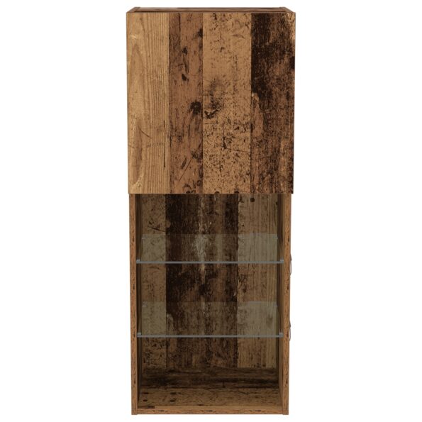 vidaXL TV stolík s LED svetlami staré drevo 40,5x30x102 cm – Obrázok 6