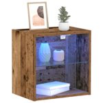 vidaXL Floating Shelf with LED Light 2 pcs Hnedá 40 x 28,5 x 40 cm – Obrázok 3