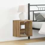 vidaXL Plávajúca polica 2 ks Umelecký dub 40x28,5x40 cm Kompozitné drevo