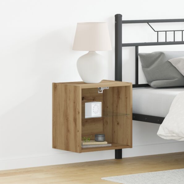 863093_1.jpg vidaXL Plávajúca polica 2 ks Umelecký dub 40x28,5x40 cm Kompozitné drevo – Obrázok 1