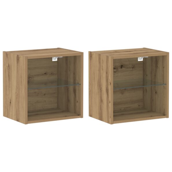 863093_2.jpg vidaXL Plávajúca polica 2 ks Umelecký dub 40x28,5x40 cm Kompozitné drevo – Obrázok 2