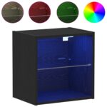 vidaXL Floating Shelf with LED Light 2 pcs Čierna 40 x 28,5 x 40 cm – Obrázok 4