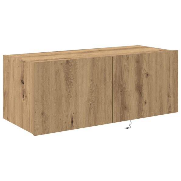 vidaXL TV stena skriňa s LED svetlami Artisan Oak 80x35x31 cm – Obrázok 5
