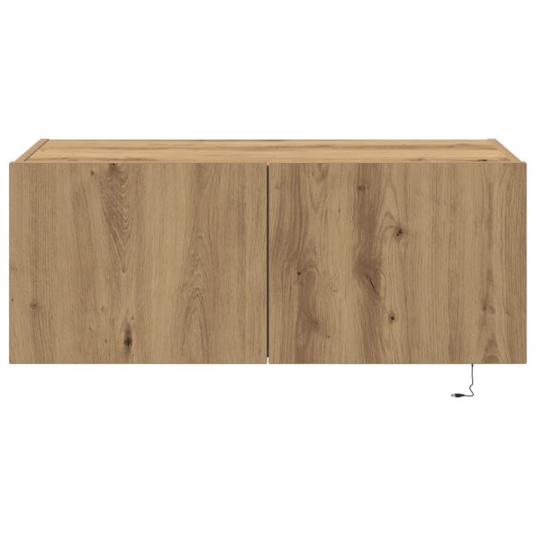 vidaXL TV stena skriňa s LED svetlami Artisan Oak 80x35x31 cm – Obrázok 7