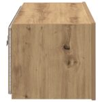 vidaXL TV stena skriňa s LED svetlami Artisan Oak 80x35x31 cm – Obrázok 8
