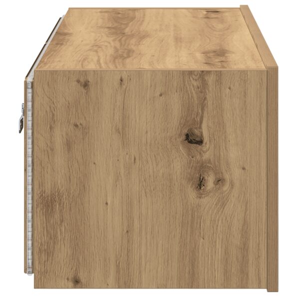vidaXL TV stena skriňa s LED svetlami Artisan Oak 80x35x31 cm – Obrázok 8