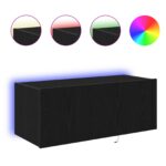 vidaXL TV nástenná skriňa s LED svetlami čierna dub 80x35x31 cm – Obrázok 4