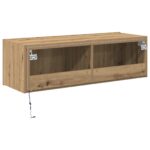 vidaXL TV nástenná skrinka s LED osvetlením Artisan Oak 100x35x31 cm – Obrázok 9