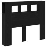 vidaXL LED hlavová doska s poličkou Čierny dub 120 x 18,5 x 103,5 cm – Obrázok 5
